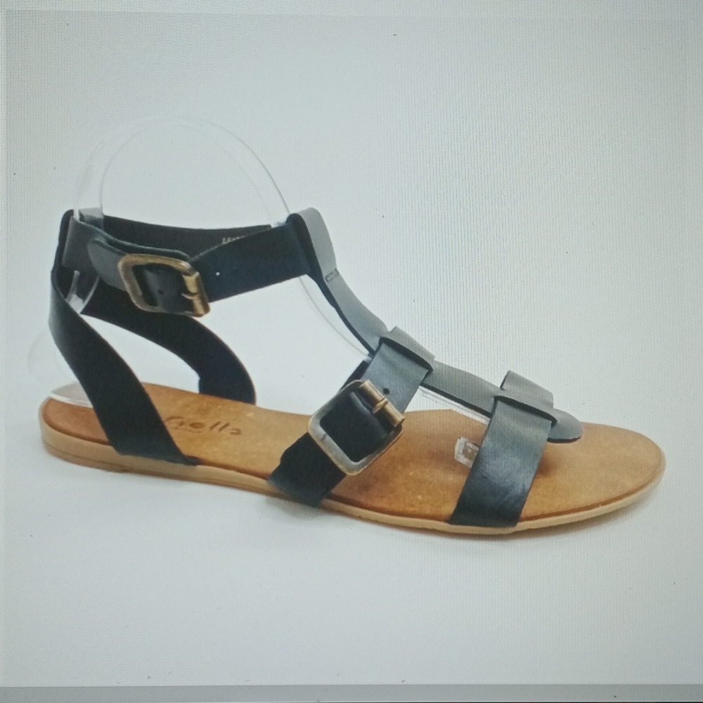 Mariella Gladiator black leather sandals size 8.5
